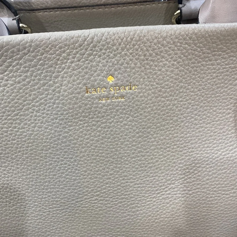 ♠️ Kate spade beautiful gray leather large top handle satchel shoulder bag ♠️